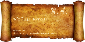 Mályi Arnold névjegykártya